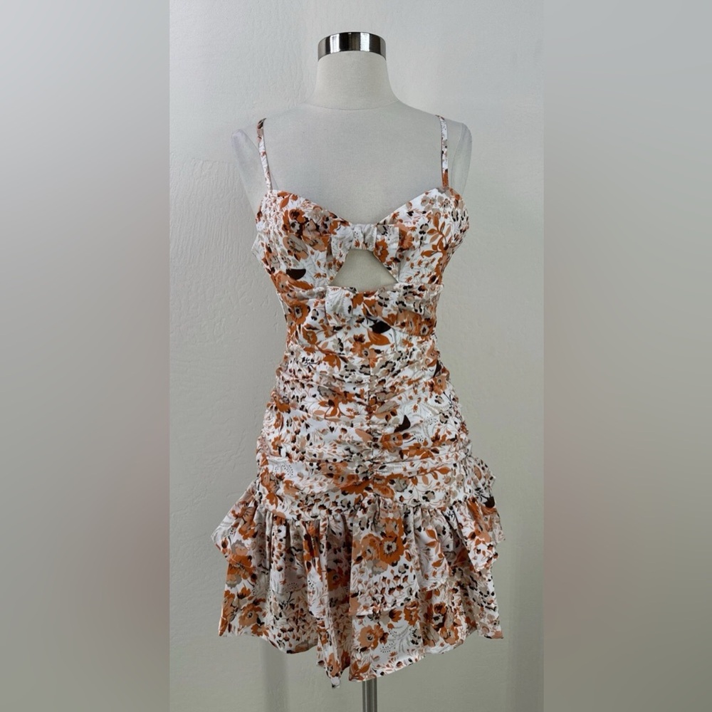 Mika & Gala Fairy Floral Rushed Torso Strappy Mini Dress